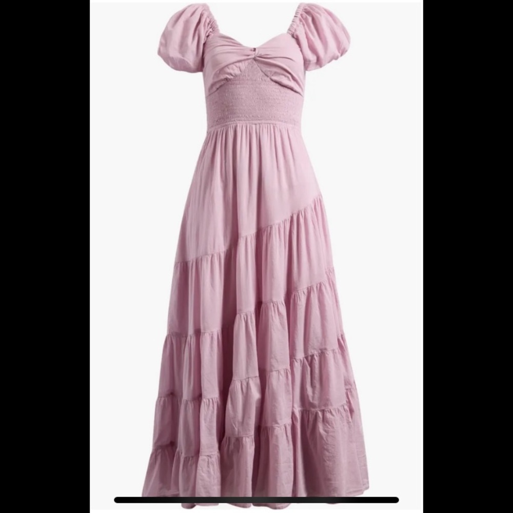 FREE PEOPLE Short Sleeve Sundrenched Maxi Dress Dawn Pink Size XS